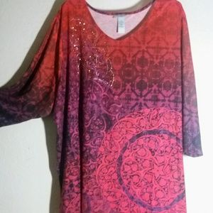 Catherine's 4x 3/4 sleeve Mandala top